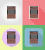 kachel huishoudelijke apparaten voor keuken plat pictogrammen vector illustratie