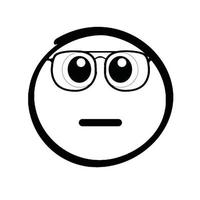emoji nerdy gezicht met bril vector