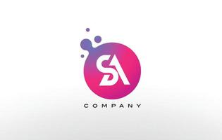 sa letter dots logo-ontwerp met creatieve trendy bubbels. vector