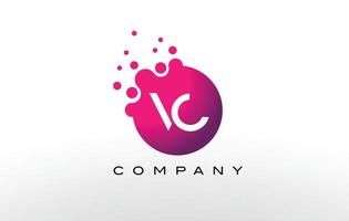 vc letter dots logo-ontwerp met creatieve trendy bubbels. vector