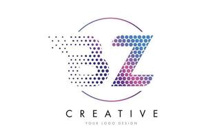 bz bz roze magenta gestippelde zeepbel brief logo ontwerp vector