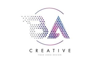 ba ba roze magenta gestippelde zeepbel brief logo ontwerp vector