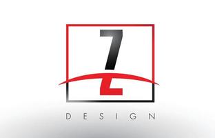 z-logo letters met rode en zwarte kleuren en swoosh. vector