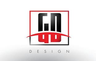 gd gd-logo letters met rode en zwarte kleuren en swoosh. vector