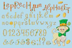 Gouden letters van een St. Patrick&#39;s Day. Alfabet set. vector