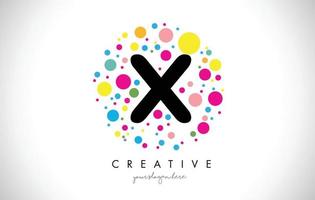 x bubble dots letter logo-ontwerp met creatieve kleurrijke bubbels. vector
