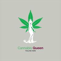 cannabis koningin logo sjabloonontwerp voor merk of bedrijf en andere vector