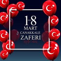 18 maart, canakkale overwinningsdag, Turks. tr 18 mart canakkale zaferi kutlu olsun. vector illustratie