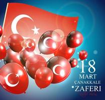 18 maart, canakkale overwinningsdag, Turks. tr 18 mart canakkale zaferi kutlu olsun. vector illustratie