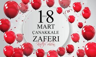 18 maart, canakkale overwinningsdag, Turks. tr 18 mart canakkale zaferi kutlu olsun. vector illustratie