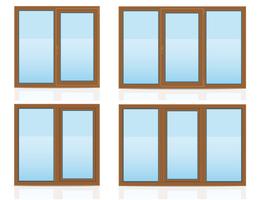 bruin plastic transparant raam weergave binnen en buiten vector illustratie