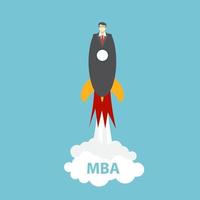 zakelijk mba-onderwijsconcept. trends en innovatie in het onderwijs vector