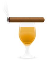sigaar en alcoholische dranken vector illustratie