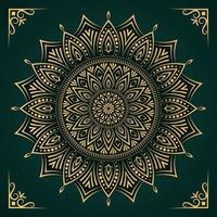 luxe mandala achtergrond met gouden arabesk patroon islamitische oost-stijl vector