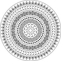 tribal mandala sieraad vector design, geometrische Hawaiiaanse tattoo stijl patroon in zwart-wit. boho mandala-illustratie, zwart-wit ontwerp geïnspireerd op traditionele kunst