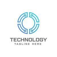 o technologie logo ontwerp sjabloon vector