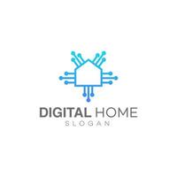 ontwerpsjabloon voor digitaal huislogo vector