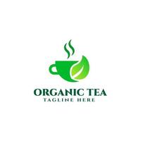 biologische thee logo ontwerp sjabloon vector