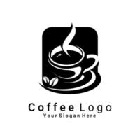 logo zwarte koffie vector