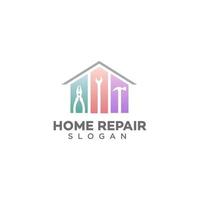 huisreparatie logo ontwerpsjabloon vector