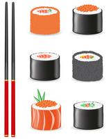 sushi stel pictogrammen vector illustratie