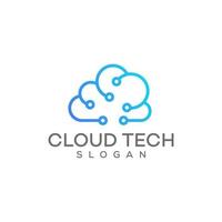 cloud tech logo ontwerp sjabloon vector