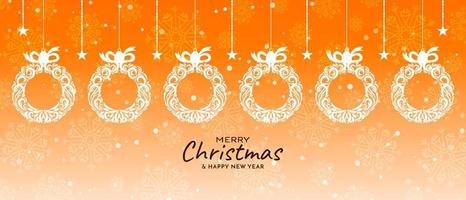 vrolijk kerstfeest oranje kleur modern bannerontwerp vector