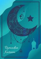 ramadan kareem islamitische wenskaart posterontwerp vector