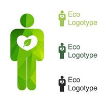 groen ecologie-logo of pictogram, natuurlogotype van hum vector