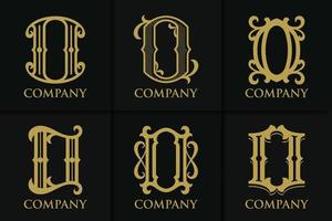 vintage o brief logo monogram sjabloon collectie vector