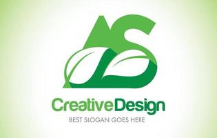 als groen blad brief ontwerp logo. eco bio blad letter pictogram illustratie logo. vector