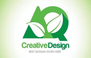 aq groen blad brief ontwerp logo. eco bio blad letter pictogram illustratie logo. vector