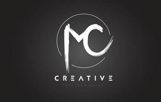 mc brush letter logo ontwerp. artistieke handgeschreven brieven logo concept. vector