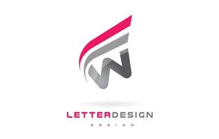 w brief logo ontwerp. futuristisch modern beletteringsconcept. vector