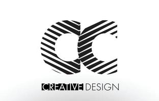 cc cc lijnen letterontwerp met creatieve elegante zebra vector