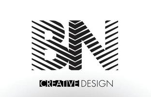 bn bn lijnen letterontwerp met creatieve elegante zebra vector