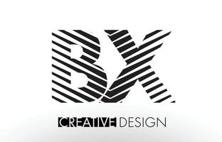 bx bx lijnen letterontwerp met creatieve elegante zebra vector