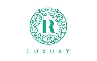 r letter logo luxe.beauty cosmetica logo vector