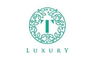 t letter logo luxe.beauty cosmetica logo vector