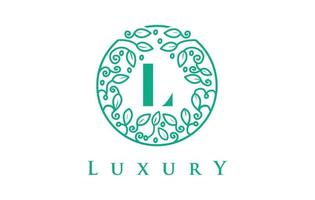 l letter logo luxe.beauty cosmetica logo vector