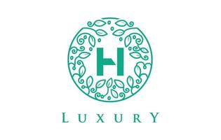 h letter logo luxe.beauty cosmetica logo vector