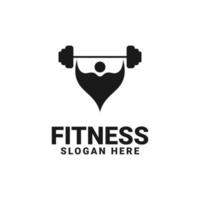 fitness-logo met een icoon van een persoon die een halter optilt vector