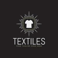 vintage shirt kleding logo symbool in een minimalistische en elegante lijn kunststijl vector