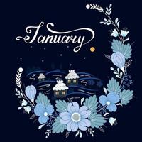 maand januari voor kalender vector