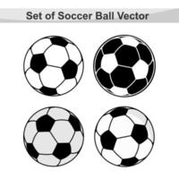 voetbal minimalistische platte lijn lijn pictogram pictogram afbeelding instellen collectie. 4 verschillende weergaven