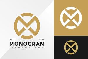 letter m gouden monogram logo ontwerp vector illustratie sjabloon