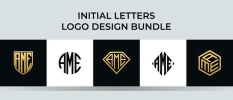 beginletters ame logo ontwerpen bundel vector