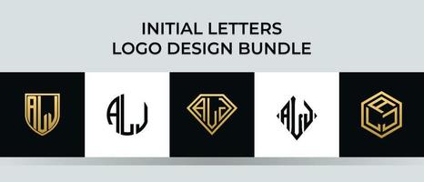 beginletters alj logo ontwerpen bundel vector