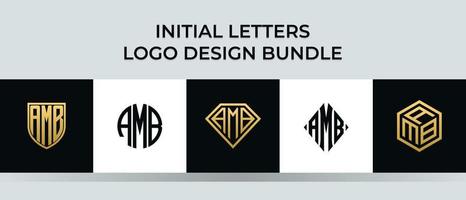 beginletters amb logo ontwerpen bundel vector