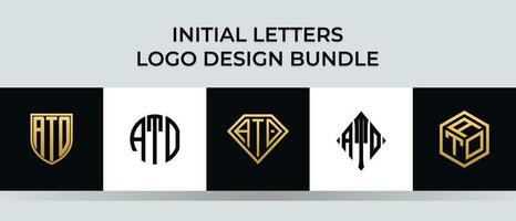 beginletters ato logo-ontwerpen bundel vector